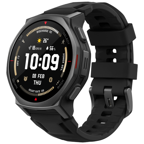 Amazfit T-Rex 3 Pro 44mm Zwart (Zwarte Siliconenband)