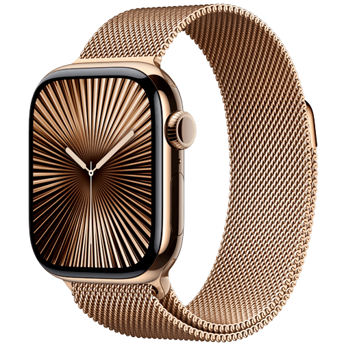 Apple Watch Series 10 4G 42mm Goud Titanium (Gouden Milanese Band)
