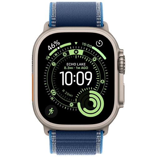 Apple Watch Ultra 3 49mm Titanium (Blauwe Textiel Band S/M)