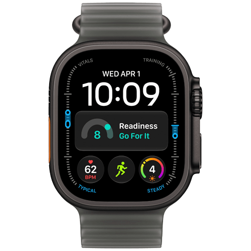 Apple Watch Ultra 4 49mm Zwart (Zwarte Siliconenband)