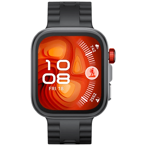 Huawei Watch Fit 4 Pro Grijs (Zwarte Rubberen Band)