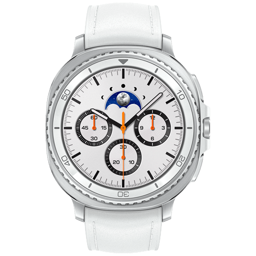Samsung Galaxy Watch 8 Classic Zilver (Witte Band)